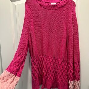 Crown & Ivy Vibrant Pink Knit Sweater